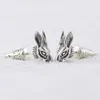 S925 Gümüş Küpe Öfke Ormanı Serisi Retro Tavşan Baş Sterling Gümüş Küpe Kişiselleştirilmiş Erkek ve Kadın Moda EA7010237
