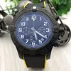 Montre pilote de sport pour hommes, Super montre, mouvement à quartz, chronomètre, bracelet en caoutchouc noir et bracelet en acier inoxydable, 12 numbe144k