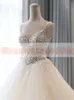 Suknia balowa z koralikami 2020 SURSE SURTY SPAGHETTI Tiulle Długość podłogi niestandardowe ślubne suknie ślubne Vestido de novia s