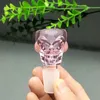 Färgad Alien Glass Bubbla Head Cigarett Tillbehör Partihandel Glas Bongs Oljebrännare Glas Vattenrör Olje Riggar Rökfri Frakt