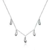 Plated Sterling zilveren ketting 18 inch hangende vijf waterdruppels hanger ketting DHSN131; 925 zilveren plaat hanger kettingen sieraden