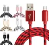 1M 2M 3M 3M Plecione kable tkaniny Mikro typ C Kabel ładowania USB dla Samsung S6 S7 Edge S8 S9 Huawei HTC