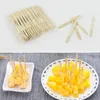 Pure Bamboo Eco-friendly Fork Disposable Fruit Forks 80 Pcs/Set Dessert Cake Food Party Household Snack Store Disposable Forks BH2807 TQQ