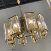 Modern crystal chandelier K9 corrugated crystal industrial chandelier for living room bedroom hotel decorative LED lights