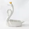 Origami Animal Double Swan Storage Box Staty Birds Resin Craftwork Desktop Decoration Office