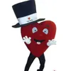 Custom Mr. Red Love Mascot Costume Adult Maat Fancy Carnaval Kostuum Gratis Verzending