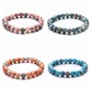 Pattern Stone Bracelet Men And Women Fashion 8mm Temperament Simple Essential Oil Diffusion Hand Jewelry