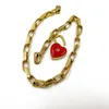 Moda-Vintage czerwone serce chokers naszyjniki dla kobiet złoty łańcuszek naszyjnik femme gwiazda wisiorek w kształcie serca naszyjnik biżuteria punkowa masywny naszyjnik