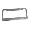 2PCS Silver Chrome Stainless Steel Frames Metal License Plate Frame Tag Cover With Screw Caps Car Styling227S