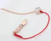 Bijoux fine corde rouge avec chaîne de couleur or Rose véritable, bracelet en cristal tchèque véritable, cadeau de fête des mères, WY427, 2020