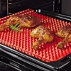 BBQ Pyramid Pan Bakeware Tappetini da forno in silicone antiaderenti Stampi per cuscinetti a olio Forno a microonde Vassoio da forno rosso Foglio Utensili da cucina