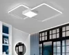 Lustres LED modernes lampe de salon éclairage trois carrés chambre cuisine montage en surface dimmable avec télécommande MYY
