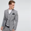 Красивый светло-серый жених смокинги нота для отвороты женихами мужские мужские свадебные платья мода человек куртка Blazer 3 частный костюм (куртка + брюки + жилет + галстук) 806