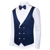 2020 blå män bröllop kostymer varumärke mode design real groomsmen vit sjal lapel brudgum tuxedos mens smoking bröllop / prom kostym 3 stycken