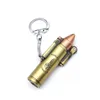 Novel Cigarette Lighter Bullet Shape Butane Gas Windproof Jet Torch Flame Grinding Wheel Cigar Lighter Keychain Pendant1284191