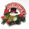 Rattan da grinalda do Natal de madeira boneca porta pendurado Decoração Garland grinalda de Natal de Santa Snowman Elk Hanging Decor