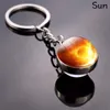 Солнечная система планета брелок Galaxy Nebula Space Keychain Moon Earth Sun Mars Art Art Picture Time Gem двойной боковой стеклянный шар