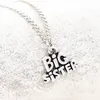 Vintage Letter Necklace Big Sister Little Sister DIY Statement Floating Pendant Fashion Girl Necklace For Gifts