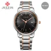 Julius Brand Stainless Steel Watch Ultra Thin 8mm Men 30M Waterproof Wristwatch Auto Date Limited Edition Whatch Montre JAL-040