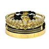 4 pièces chiffres romains Bracelets acier Couple bracelet couronne Bracelets pour femmes hommes amour bijoux saint valentin cadeau