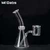 Quartz Thermal Beaker Double Tube Rökningstillbehör med presentförpackare Bägare Pukin Beagle Thermal P Banger Bong Dab Oil Rig