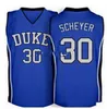 Vintage Men #30 Jon Scheyer Jersey siateczkowa tkanina pełny haft rozmiar S-4XL lub niestandardowy dowolny numer koszulki College