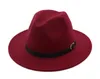 Hiver automne Imitation laine femmes hommes dames Fedoras haut Jazz chapeau européen américain casquettes rondes melon Hats9383252