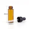 5 ml Amber Glas Essentiële Olie Dropper Flessen Mini Lege Oogdruppelper Perfume Cosmetische Vloeibare Sample Container DHL Gratis 1500pcs / lot