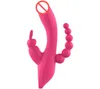 Vibromasseur lapin gode point G pour femmes vibrateurs anaux rechargeables 3-en-1 stimulateur de Clitoris masseur vaginal Masturbation féminine jouets sexuels