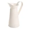 Vintage Tall Metal Shabby Chic Cream Vase Emamel Pitcher Jug Flower Container för Wedding Home Decor8446933