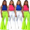 Dames tanktop laars gesneden broek 2-delige sets tracksuit tassel vest flard pant sportswear crop top mouwloze t-shirt outfits ljja2807