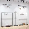 Clothes rack Showcase racks in men's and women's clothing stores Side-hanging clothes rack front Floor hanger