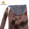 Remy Human Hair Wrap Around Ponytail HairExtensions Clip in HairPieces 100gram Straight