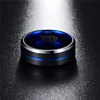 Men Ring 100 Tungsten Carbide Anillos Para Hombres 8mm High Polishing Blue Black Wedding Bands Pierscienie T1906242303411