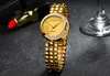 Crrju New Fashion Women's Wrist Watches with Diamond Golden Watchband Top Luxury Brand Barcelet Bracelet Clock Female2054