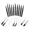 10Pcs/Set ESD Stainless Tweezers Tool Set High Precision Tip Curved Straight Antistatic Tweezer Multifunction Nipper Repair Tool