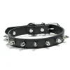 Pet Dogs Collar Pitbull Bulldog Justerbar krage Neck Collare Cane Läder Rivet Spiked valp halsband studded hållbar för liten hund katt