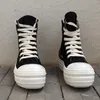 Schwarze Frauen Stiefeletten Dicke Sohle Schuhe Atmungsaktive Plattform Mode Turnschuhe Herbst High Top Frauen Schuhe Leinwand 20#25/20D50