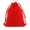 9 12cm3 54 4 72inchvelvet drawstring bag Gift bag Favor Holders Flocked phone bags Jewelry pouches 100pcs Whole262P