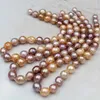 Wholesale 10-12mm Colorful Baroque Pearl Necklace Natural Freshwater Pearl Loose Pearl Strand Nucleated Pearls Necklace Strand