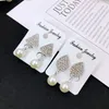 Ny Clip-on Knut Örhängen Shine Stars Diamond Drop Earrings Mode Pearl Trendy Stud Örhängen Gratis DHL