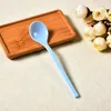 Cucharas desechables de plástico de 13,5x2,8 cm, postre de degustación, Mini cuchara agitadora de mango largo, cuchara para yogur, pastel, helado QW9155