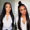 Human Hair Lace Front Wig With Bangs Straight Human Frontal Closure Wigs For Black Women4304302