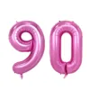 32 Zoll Roségold Rosa Blau Zahl Folienballons 20 30 40 50 60 80 90 Jahre Erwachsener Alter Geburtstag Partyzubehör Hochzeitsdekoration