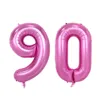 Globos de aluminio con números de 32 pulgadas, oro rosa, rosa y azul, 20, 30, 40, 50, 60, 80, 90 años, suministros para fiesta de cumpleaños, decoración de boda