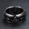 Fashion Stainless Steel rotation ring Masonic Men's Gothic Punk Golden GA Titanium Stainless Steel Freemason Jewelry for Men