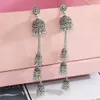 2020 femmes Boho géométrique longue chaîne Vintage personnalité gland boucles d'oreilles élégant métal cloche boucles d'oreilles