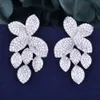 Fashion- Trendy Flowers Cubic Zirconia Wedding EngagementParty Dress up Earring Fashion Jewelry for Women