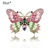 Roze Strass Vintage Sieraden Grote Emaille Vlinder Broches Broche Bruiloft Broche Insect Hijab Pin Broches Voor Vrouwen