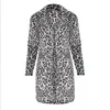 Женская длинная печать для леопарда Пальто моды кардиган для пиджака леопардовый печать
